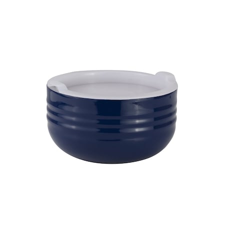 Bon Chef Cold Wave Bowl & Stacking Cover  6 3/8" Dia X 3 3/8" H  1 Qt 9317COBALTBLUE